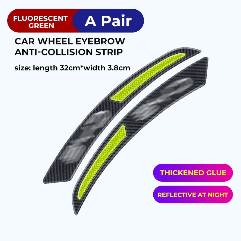 Car wheel eyebrow carbon fiber reflective warning sticker