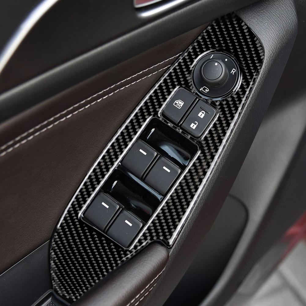 

Carbon Fiber Window Lift Switch Cover Trim for Mazda3 14 17 18 LHD/RHD, Left-1, 501 Original