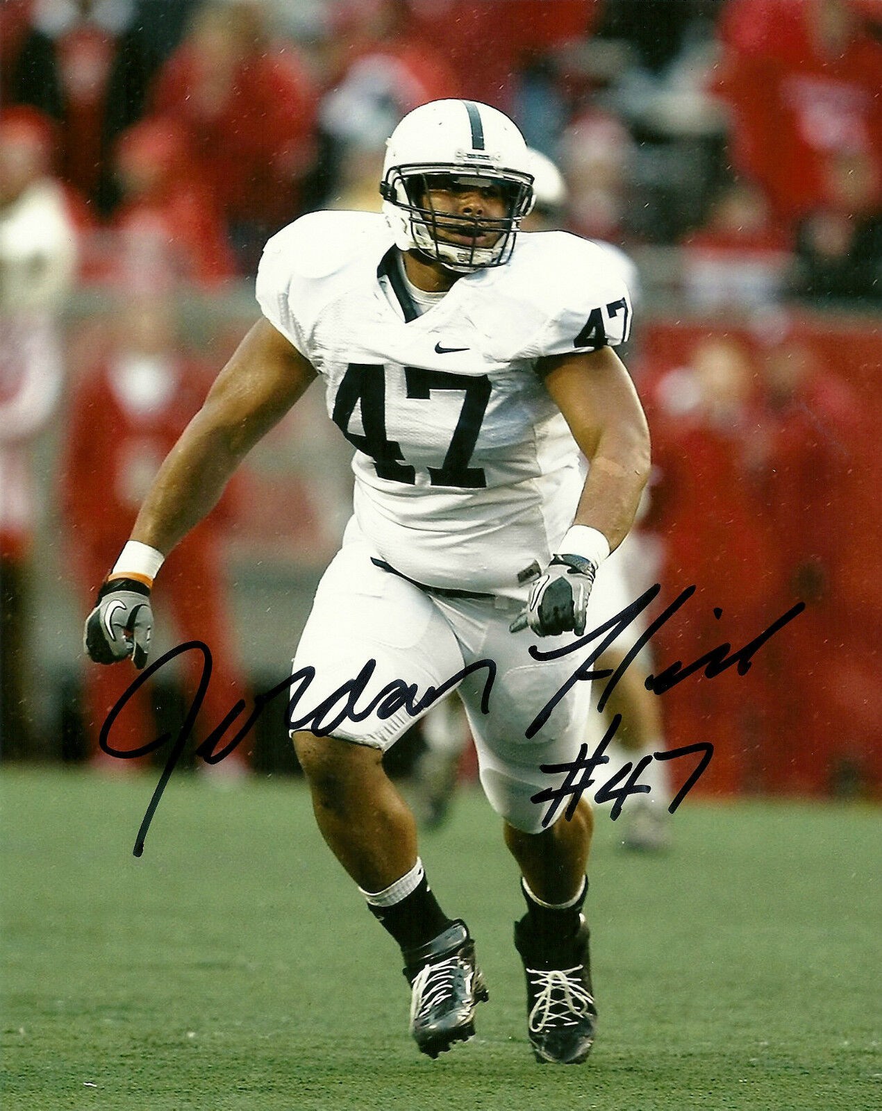 SEATTLE SEAHAWKS JORDAN HILL SIGNED PENN STATE NITTANY LIONS 8X10 Photo Poster painting W/COA