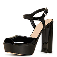 TAAFO High Chunky Heels Ankle Strap Platform Sandals Woman Peep Toe Buckle For Ladies 