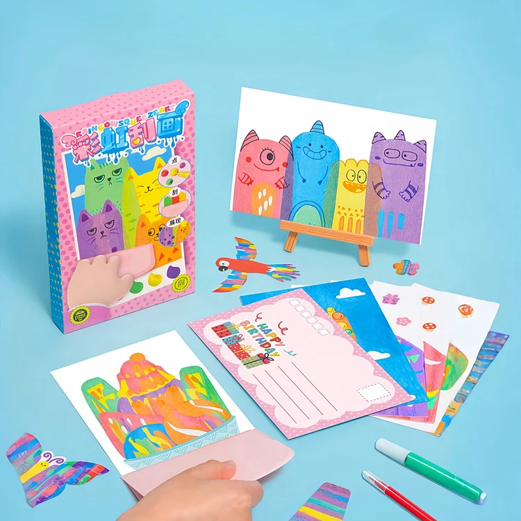 DIY Rainbow Scratch Painting