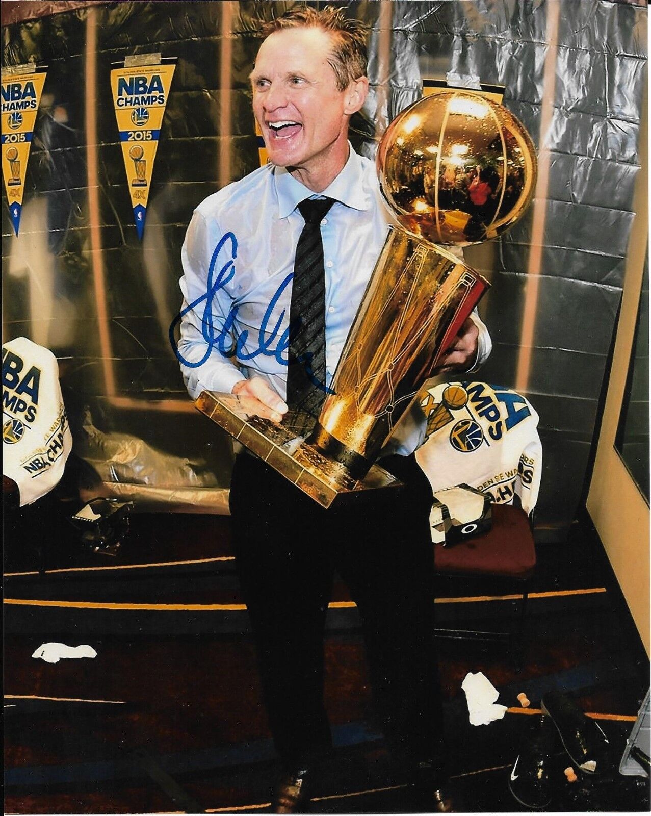 STEVE KERR signed autographed 8X10 Photo Poster painting GOLDEN STATE WARRIORS CHAMPS w/COA