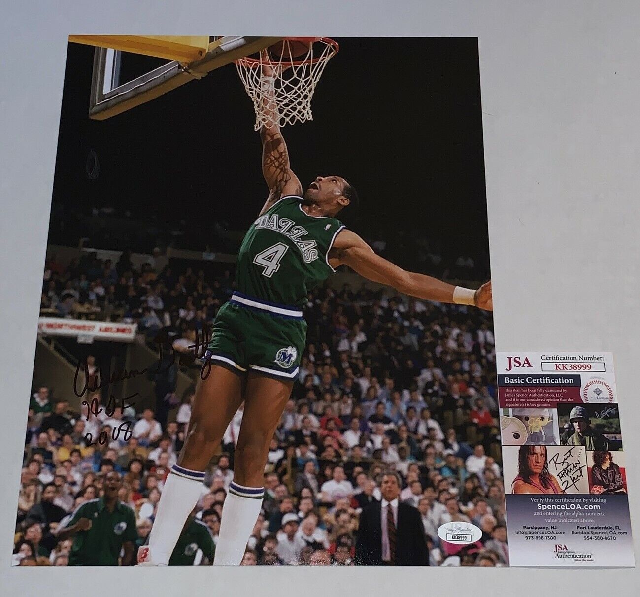 Adrian Dantley signed Dallas Mavericks 11x14 Photo Poster painting autographed W/ HOF Insc JSA