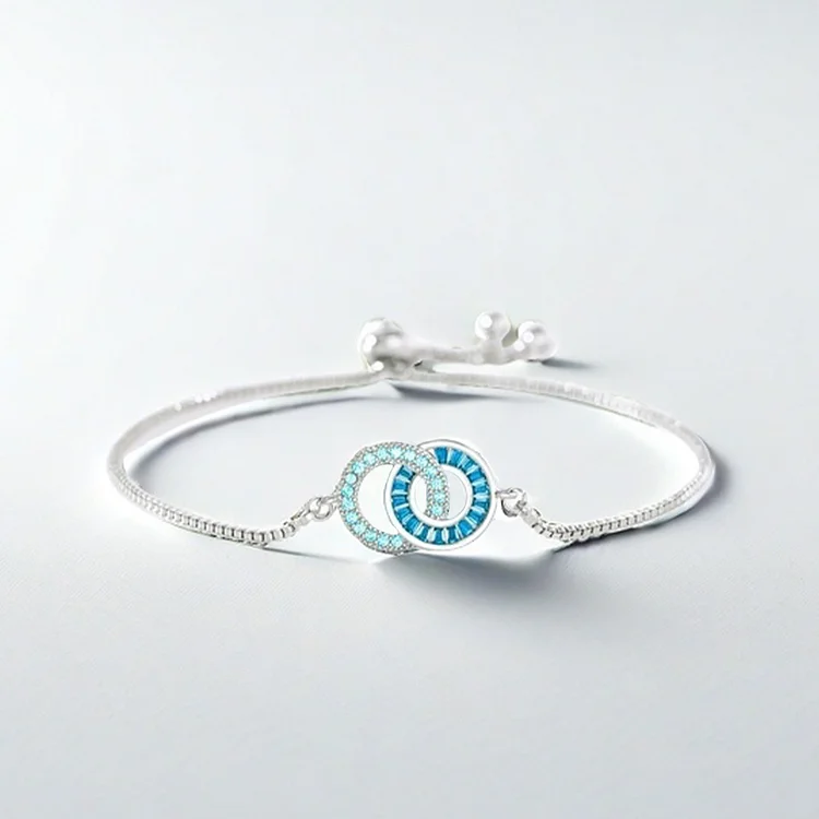 For Bonus Daughter - Mother & Daughter Customized Birthstones Linking Circles Bracelet