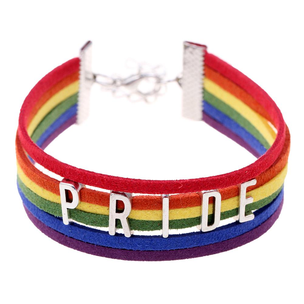 

Unisex Women Men Simple Letters Handwoven Colorful Rainbow Bracelet Jewelry, 501 Original