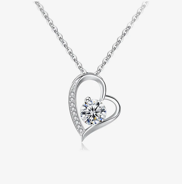For Love - I Love You Always & Forever Diamond Heart Necklace