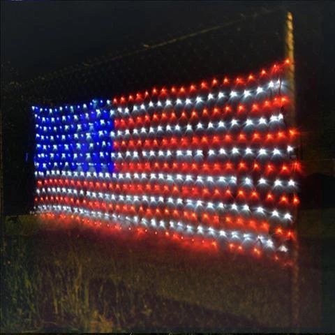 American Flag 420 Led String Lights-Large Usa Flag Outdoor Lights