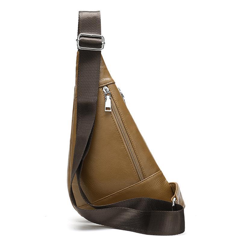 Mens Outdoor Fashion Alligator Pattern Cow Leather Chest Bags