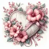 (Counted/Stamped) Flowers Heart-11CT Cross Stitch 40*40cm/15.75*15.75in