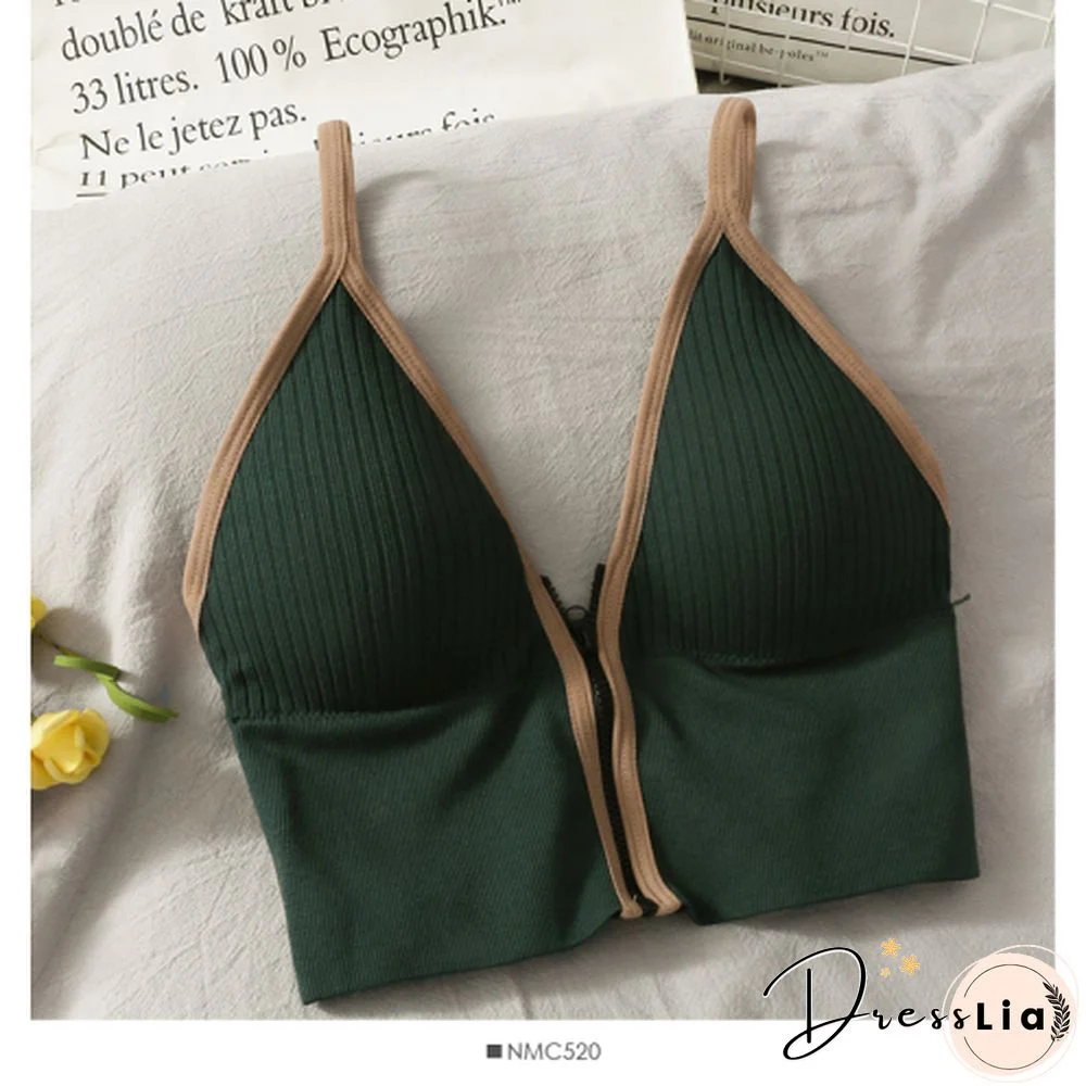 Korean Crop Tops Slim Fit Spaghetti Strap Tanke Top Women Built In Bra Off Shoulder Versatile Striped Camisole Sleeveless Ins