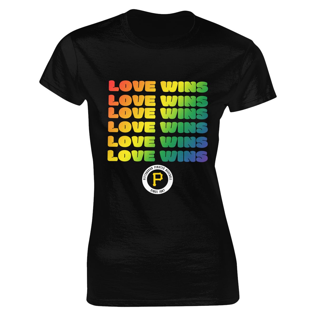 Pittsburgh Pirates Love Wins Pride Women's Soft Cotton T-Shirt