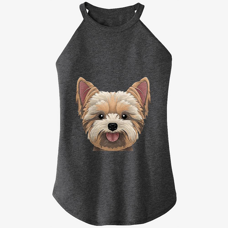 Cute Tongue Out Yorkshire, Yorkshire Terrier Rocker Tank Top