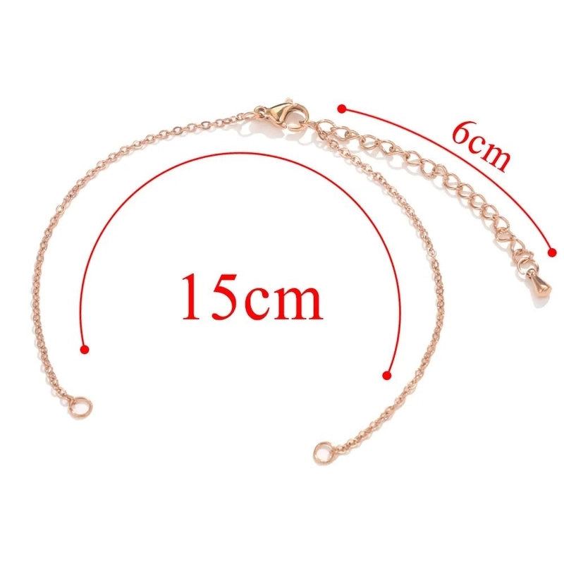 5 Pieces 304 Stainless Steel Gold Plated Solid Color Chain