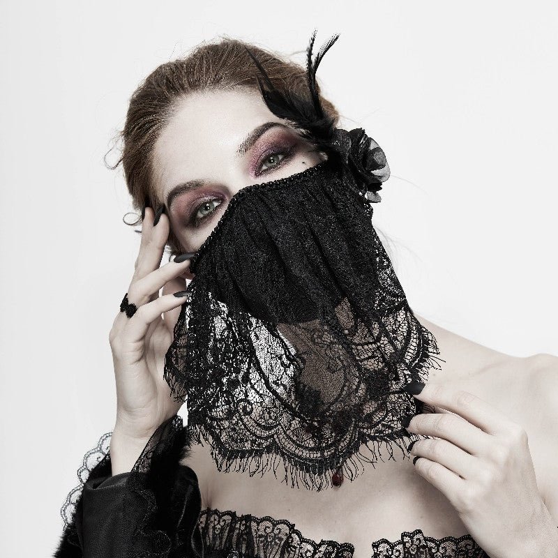 A Secret Floral Lace Veil Masks