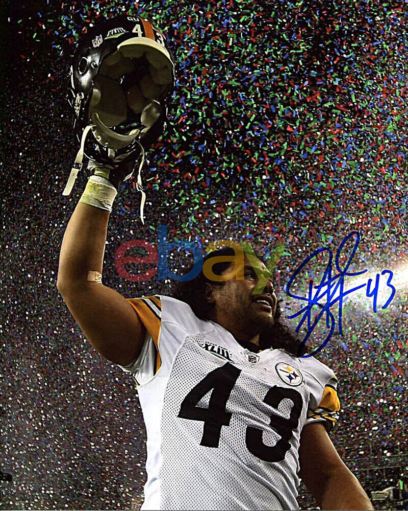 TROY POLAMALU AUTOGRAPHED 8X10 SIGNED Photo Poster painting REPRINT