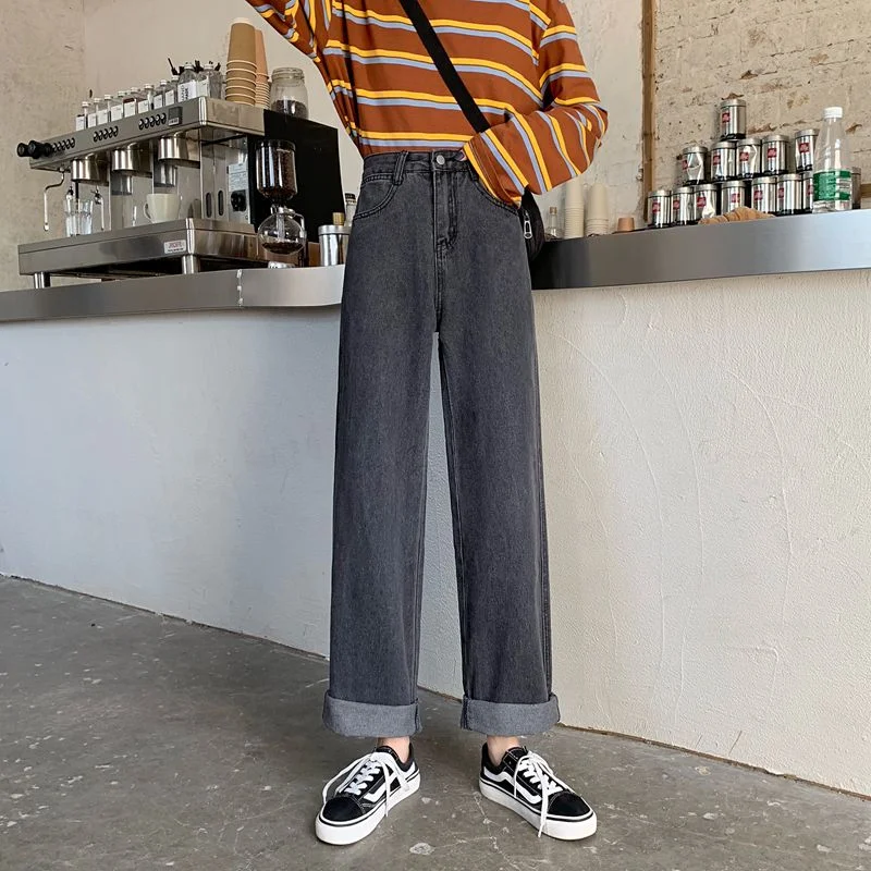 High Waist Jeans Women Black Boyfriend Denim Trousers for Womens Streetwear Vintage Korean Fashion All Match Loose Soft Elastic