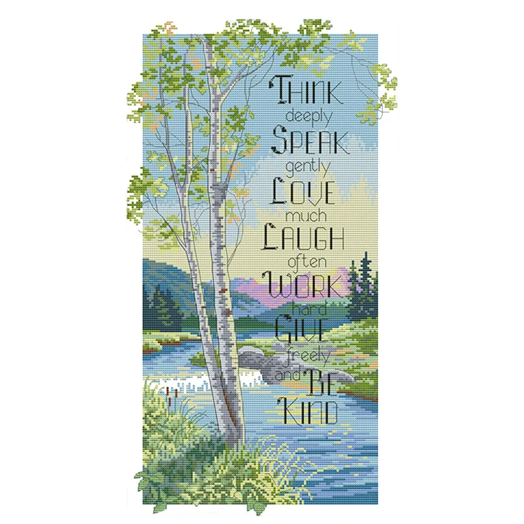 Joy Sunday Tree 14CT Stamped Cross Stitch 50*31CM