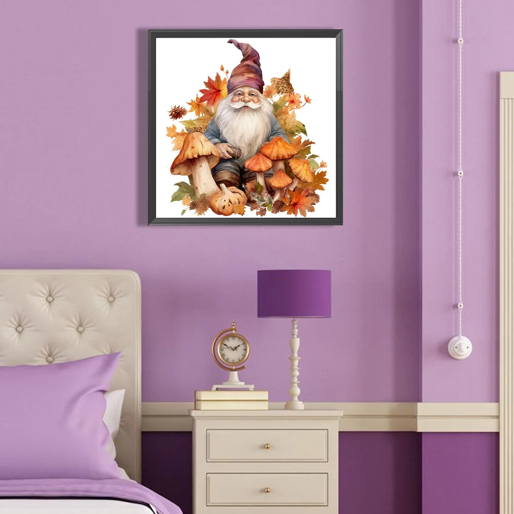 Diamond Painting - Full Round Drill - Autumn Mushroom Gnome(Canvas|40*40cm)