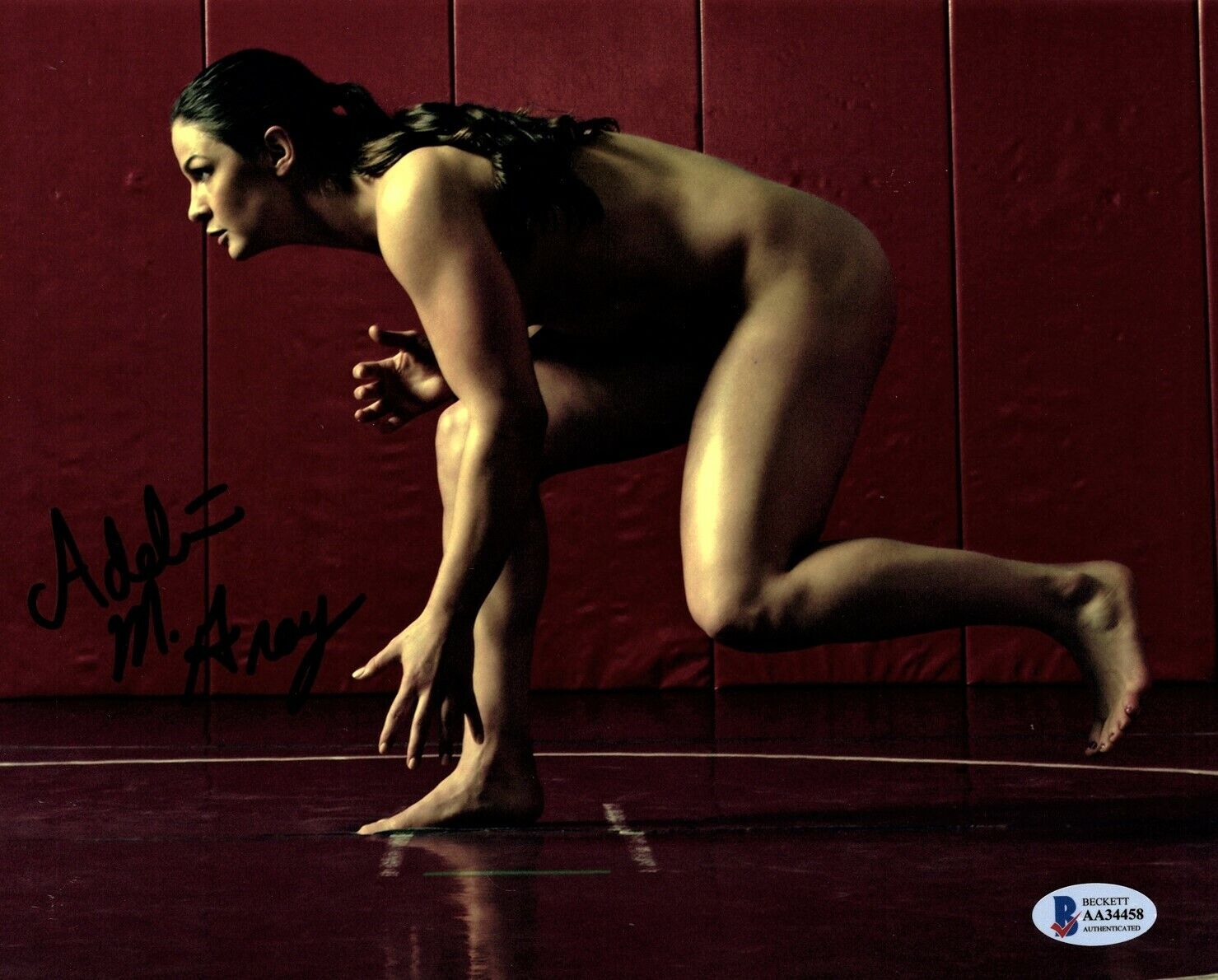 Adeline Gray Signed Autographed NUDE Wrestling 8x10 inch Photo Poster painting + Beckett BAS COA