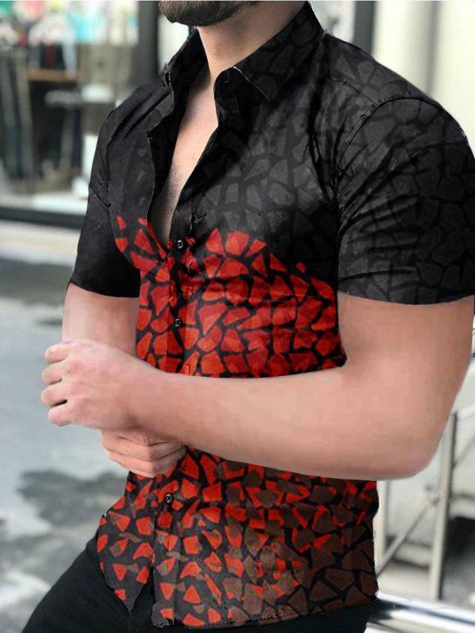 Men's Casual Printed Short-Sleeved Shirt33