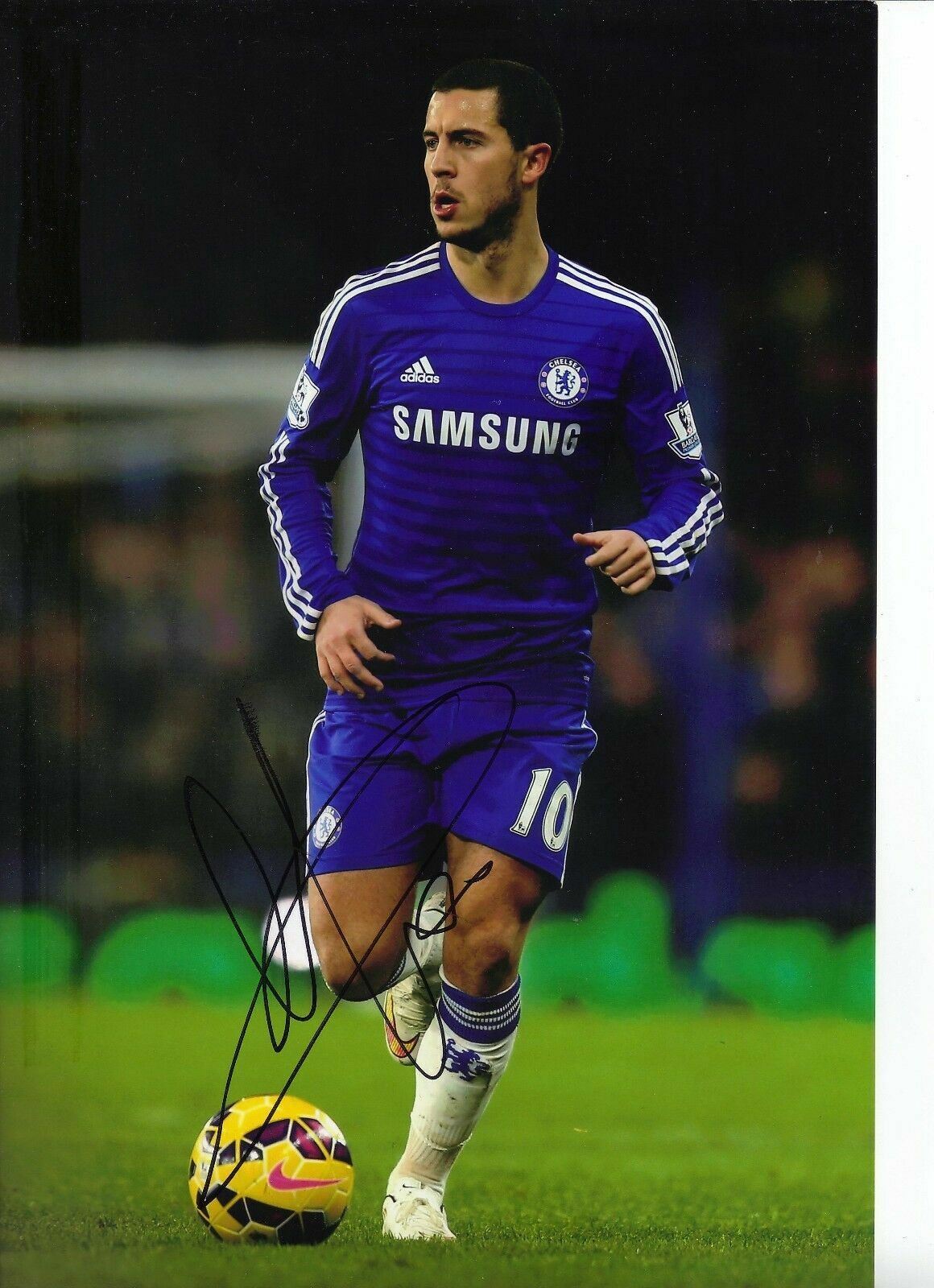 Eden Hazard Genuine Hand Signed 12X8 Photo Poster painting Chelsea FC Autograph (1801)