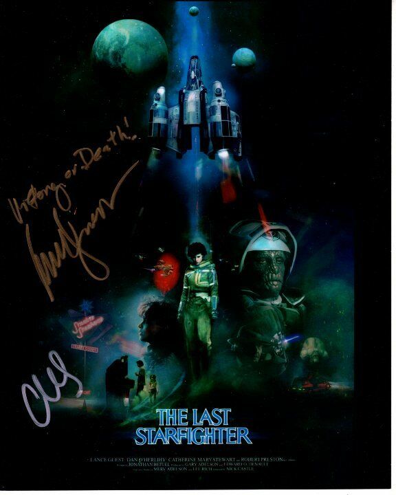 LANCE GUEST and MARY CATHERINE STEWART signed 8x10 THE LAST STARFIGHTER Photo Poster painting