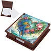 Wooden DIY Flower Parrot Diamond Painting Kit Note Box with 160 Papers Gifts