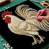 DIY Pearl Painting Rooster for Home Wall Decor with Frame(30x30cm)