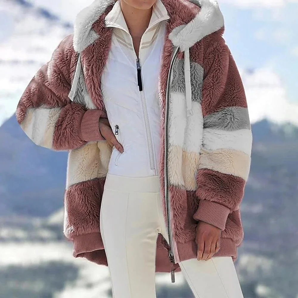 🎁Christmas Big Sale-30% OFF🐑CONTRASTING LAMB WOOL PADDED COAT