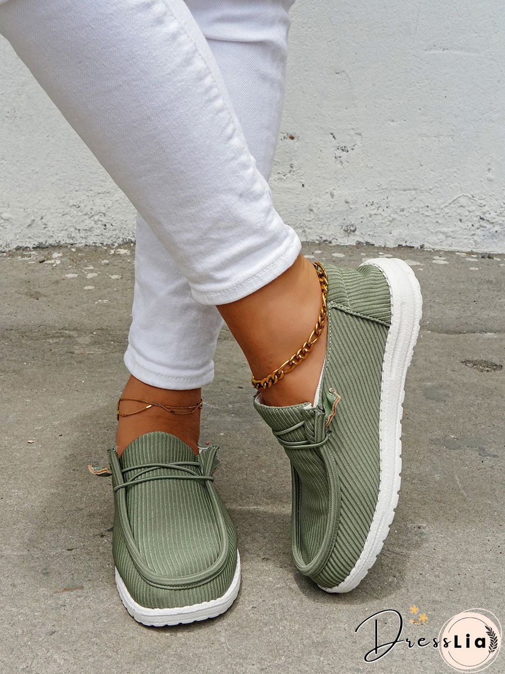 Casual Light Lace Up Flats Canvas Shoes