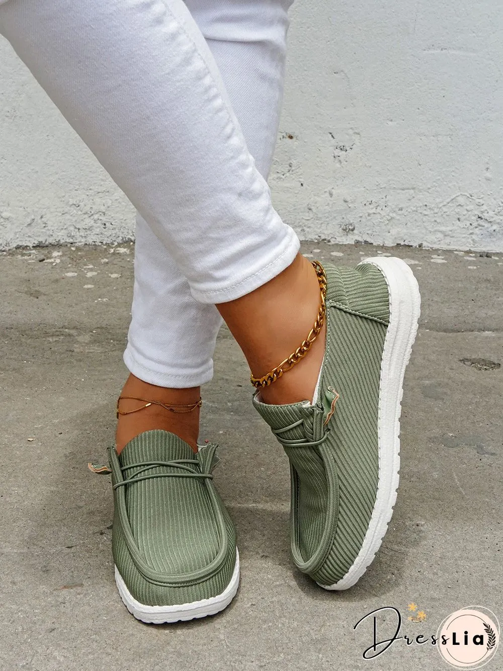 Casual Light Lace Up Flats Canvas Shoes