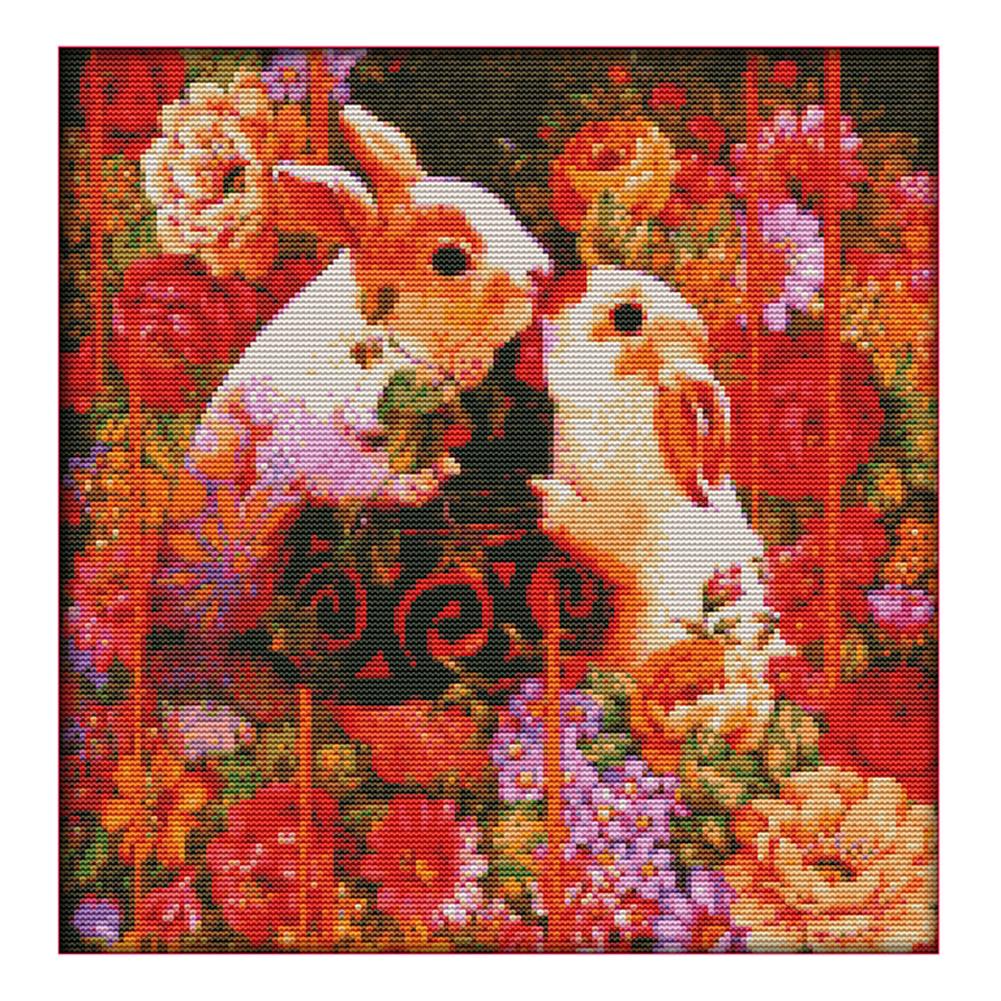 

Rabbit - 14CT Stamped Cross Stitch - 36x37cm, 501 Original