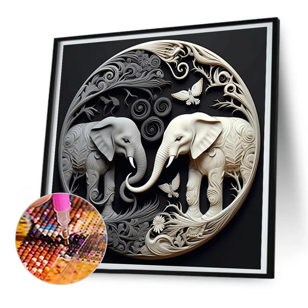 Diamond Painting - Full Round Drill - Elephant(Canvas|30*30cm)