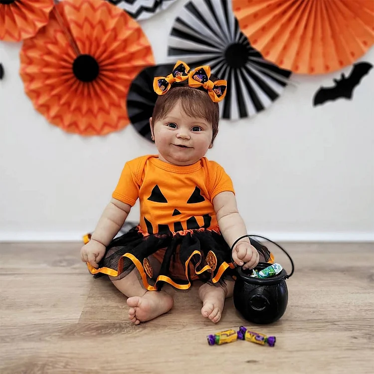  [🎃Halloween🎃] [Heartbeat💖 & Sound🔊] 20" Eyes Opend Handmade Reborn Baby Doll Realistic Reborn Baby Toddlers Girl Named Suwede - Reborndollsshop®-Reborndollsshop®