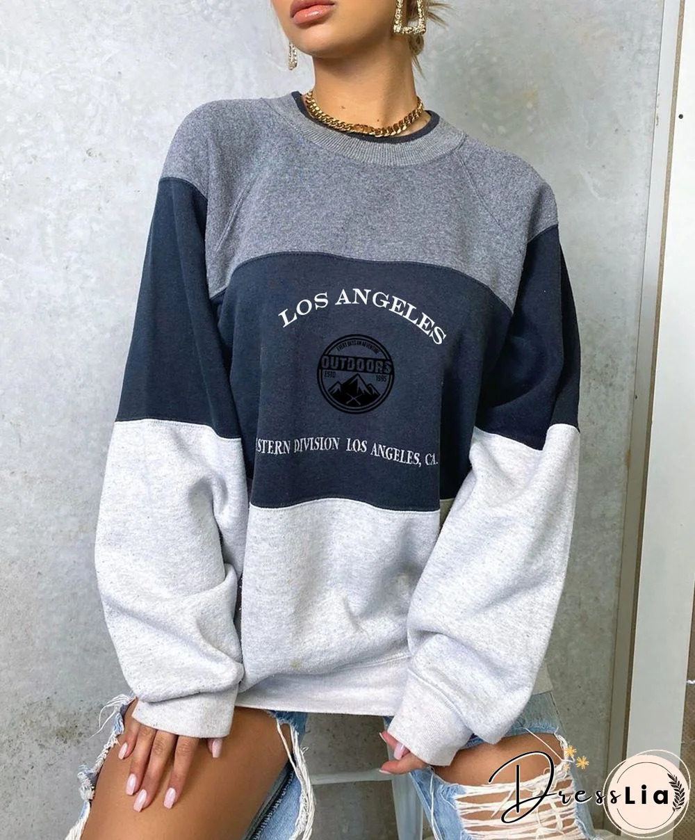 Womens Printed Sweatshirt With Long Sleeves Wq42