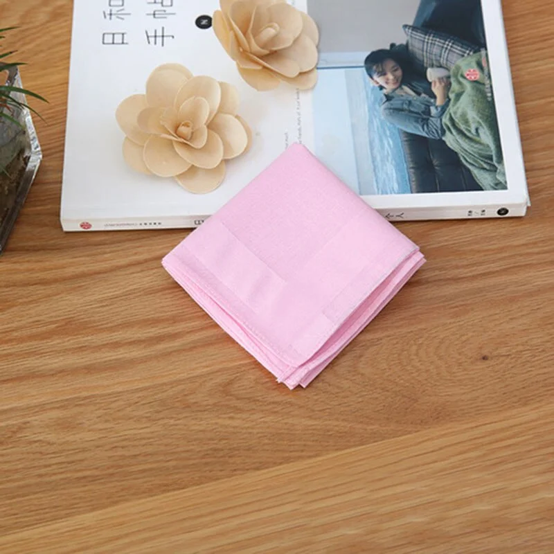 Handkerchiefs Women Cotton Plaid Retro High Quality Elegant Square Towel Pocket Womens Trendy Korean Style Ladies Simple Casual