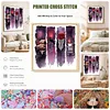 Halloween Books Full 11CT 3 Strands DIY Stamped Cross Stitch Kits for Beginners Adults Home Decor Cross Stitch Art and Crafts Kits 45x45cm