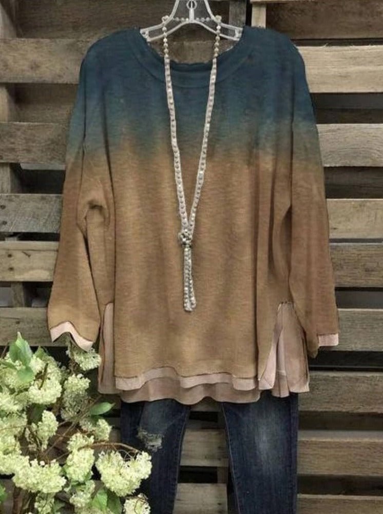 Ocean Blue Green Beach Sand Long Sleeve Top