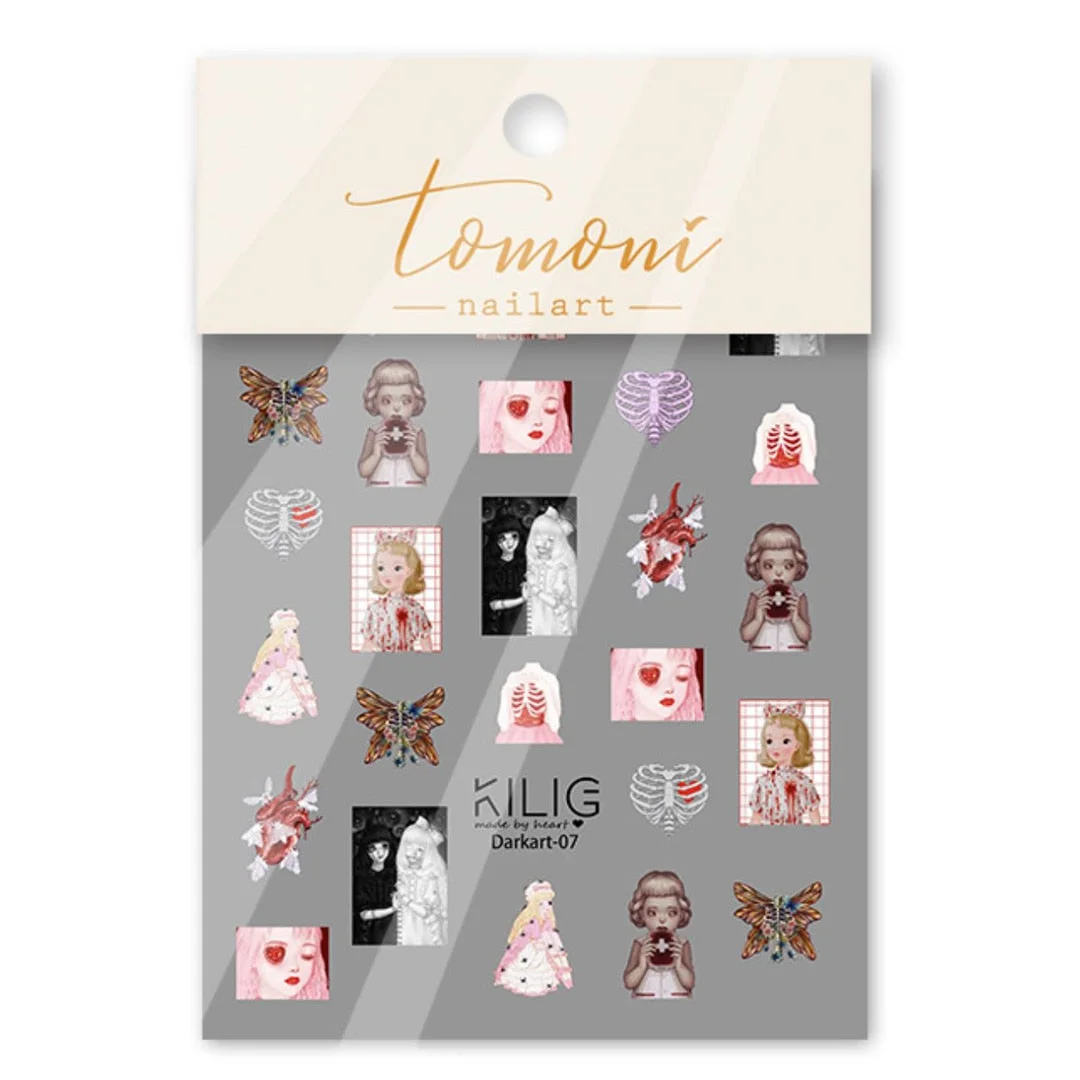 Beautizon Halloween Dark Art Horror Series High Quality 5D Engraved Nail Stickers Nail Art Decorations Nail Decals Design