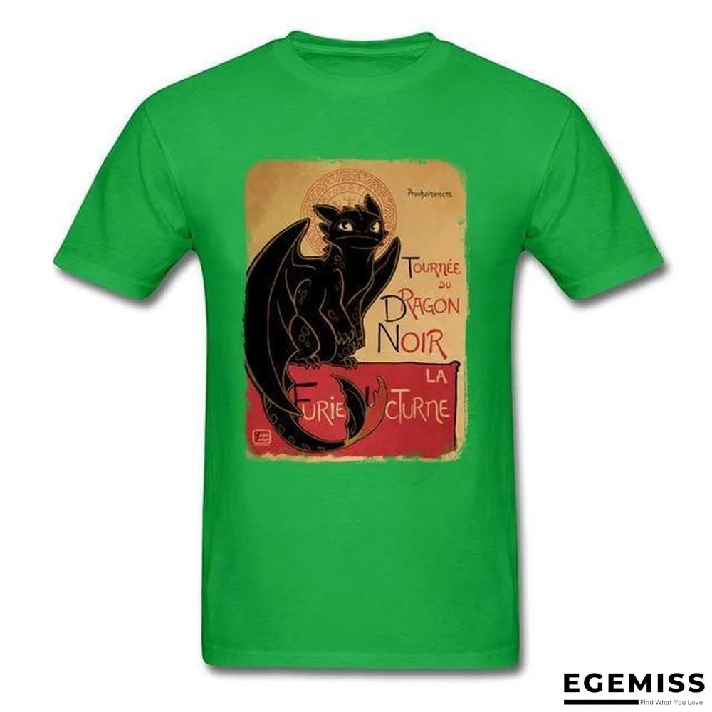 Summer Men's Black Dragon T-shirt Toothless Tops Cotton T-shirts | EGEMISS