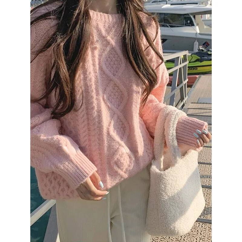 Toloer Toloer Winter Casual Elegant Knitted Sweater Women Pure Color Korean Fashion Y2k Clothing Long Sleeve Pullover Tops Office Lady 1127-0-Outfit Ideas