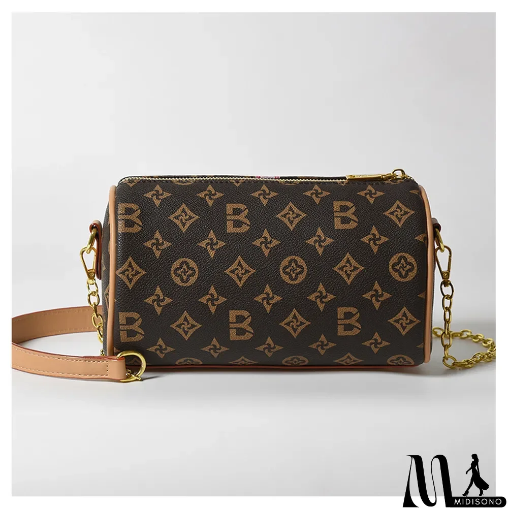 MidiSono - High-end Vintage Print All-match Chain Shoulder Messenger Bag