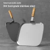 Stainless Steel Square Frying Pan/Grill Pan 304 Home Use Uncoated with Wooden Handle, Three-layer Structure with Aluminum Core, Suitable for Home and Outdoor Extra Large Flat Cooking Tray, All Stovetops