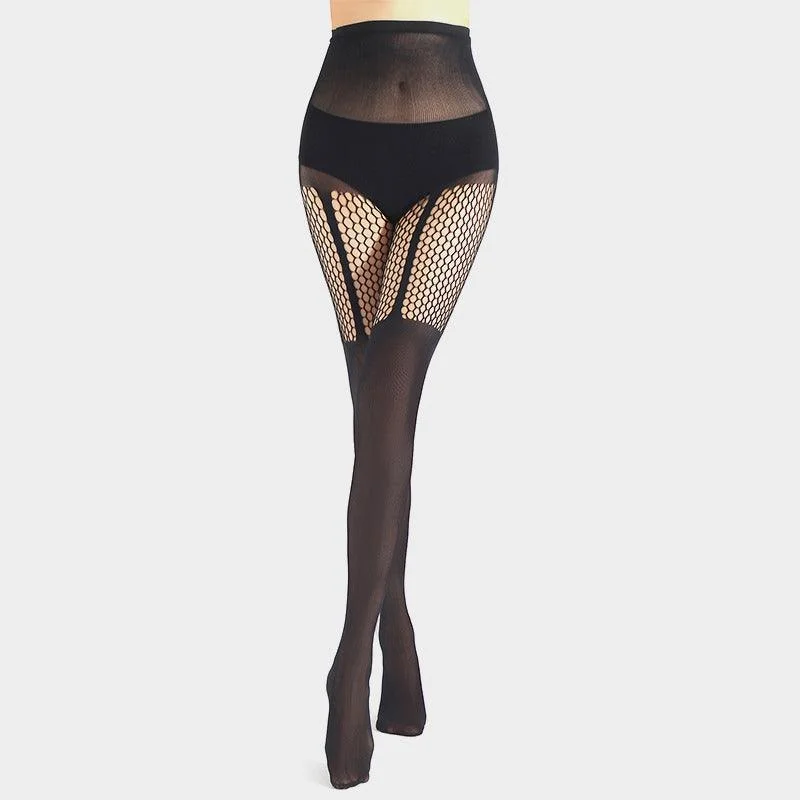 Peach Hearts Lace Straps Stocking