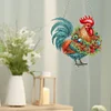 Diamond Painting Acrylic Christmas Farm Chicken Pendant Wall Door Decoration