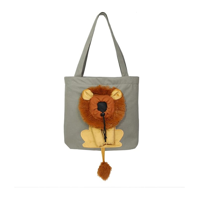 Lion-Shaped PetCanvas Shoulder Bag