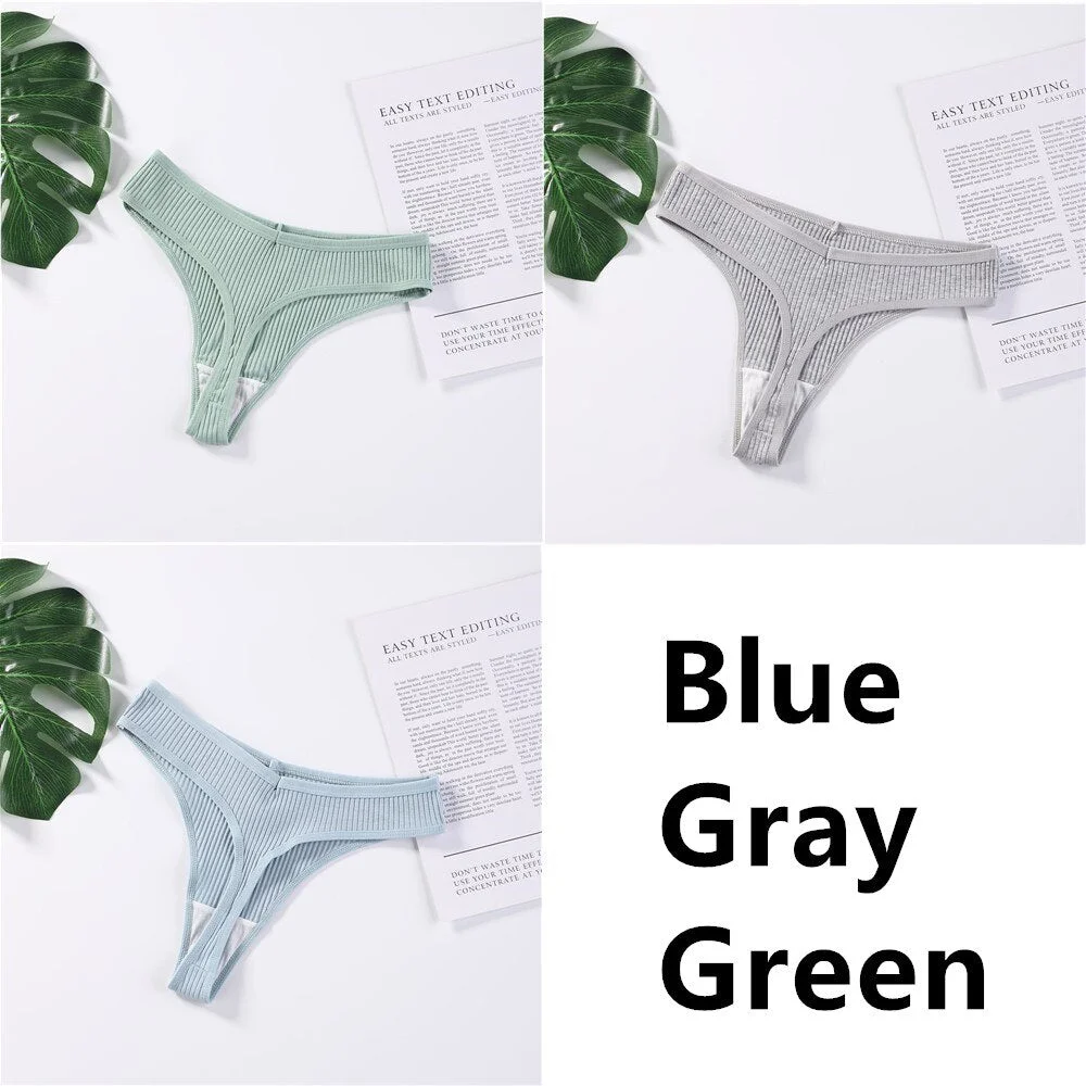 3Pcs/Set Panties G-String Ladies Sexy Panties Ladies Ladies Thong Underwear Low Waist Solid Comfortable Cotton Panties Lingerie
