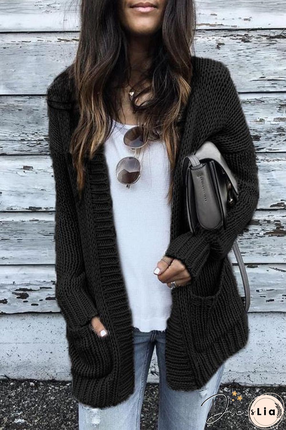 Loose Chunky Knit Cardigan P13376