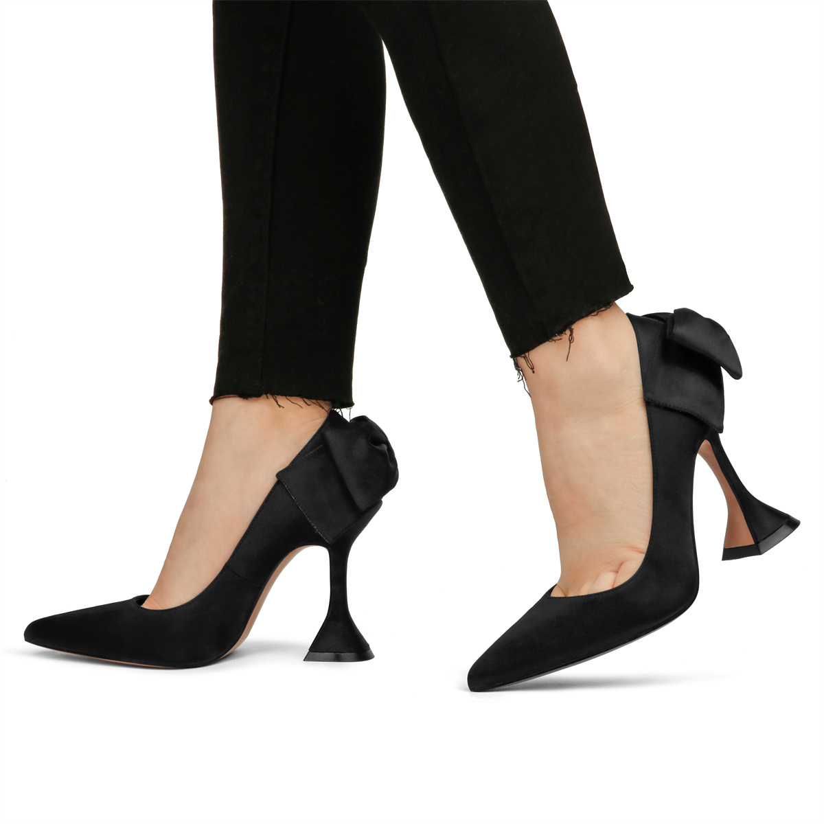 9.5cm/3.74 inch Women's Rhinestone Triangle Heel Pumps Pointed Toe Bridal Wedding Crystal Pumps