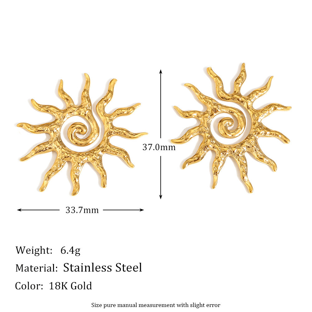 Personalized Popular Earrings Stainless Steel 18K Gold Plated Flower Frame Circle Pearl Earrings For Women